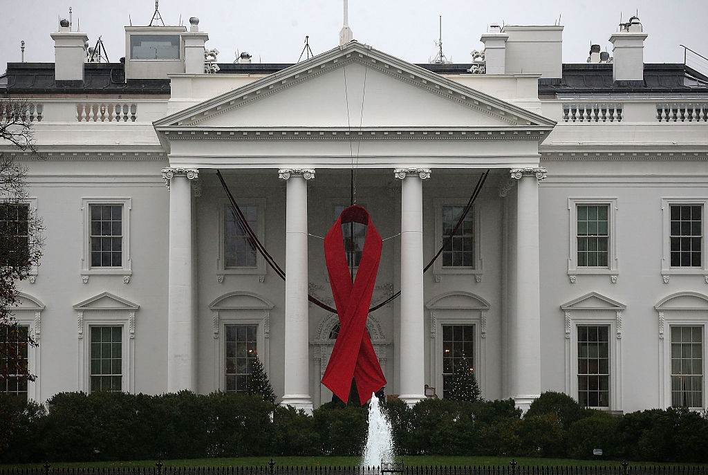 Aids ribbon at the White House
