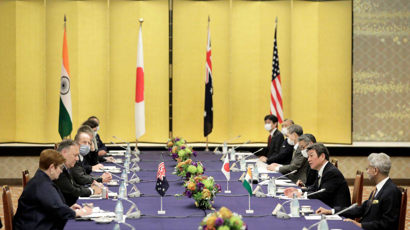 chellaney130_KIYOSHI OTAPOOLAFP via Getty Images_quad meeting