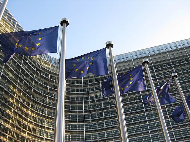 EU flags at the European Commission