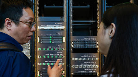 A display of NVIDIA’s MGX AI Factory ecosystem at Computex Taipei, showing multiple modular AI server and data center systems from different partners, arranged as a coordinated infrastructure showcase representing the broader AI hardware ecosystem.