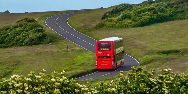 Great Britain bus in countryside