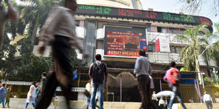Union budget session displayed on billboard In Mumbai