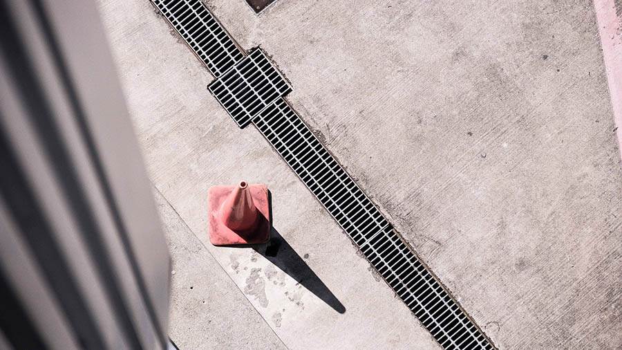 Drain at construction site