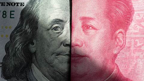 Banknotes of US Dollar and RMB