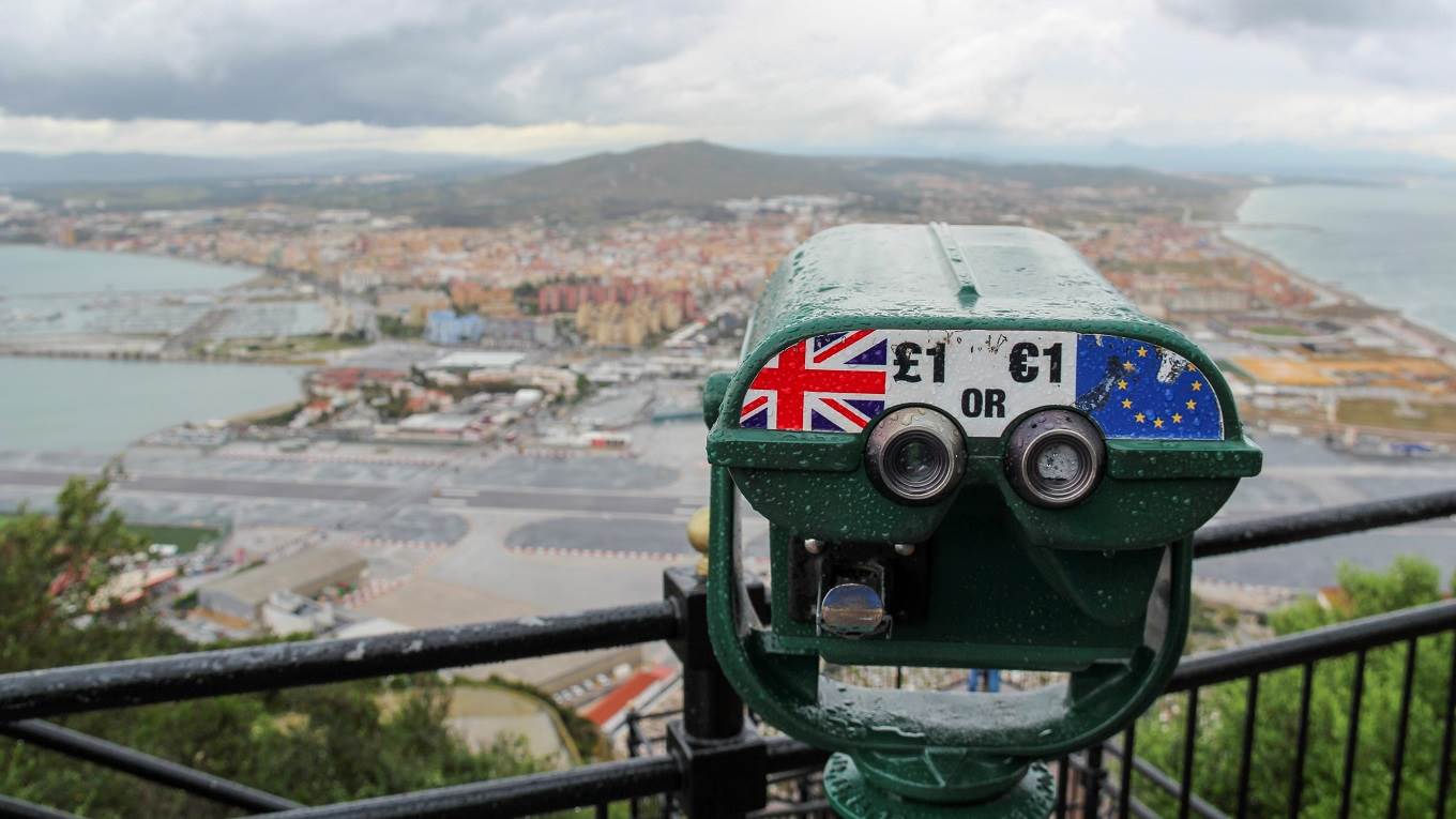 A telescope showing UK and the EU
