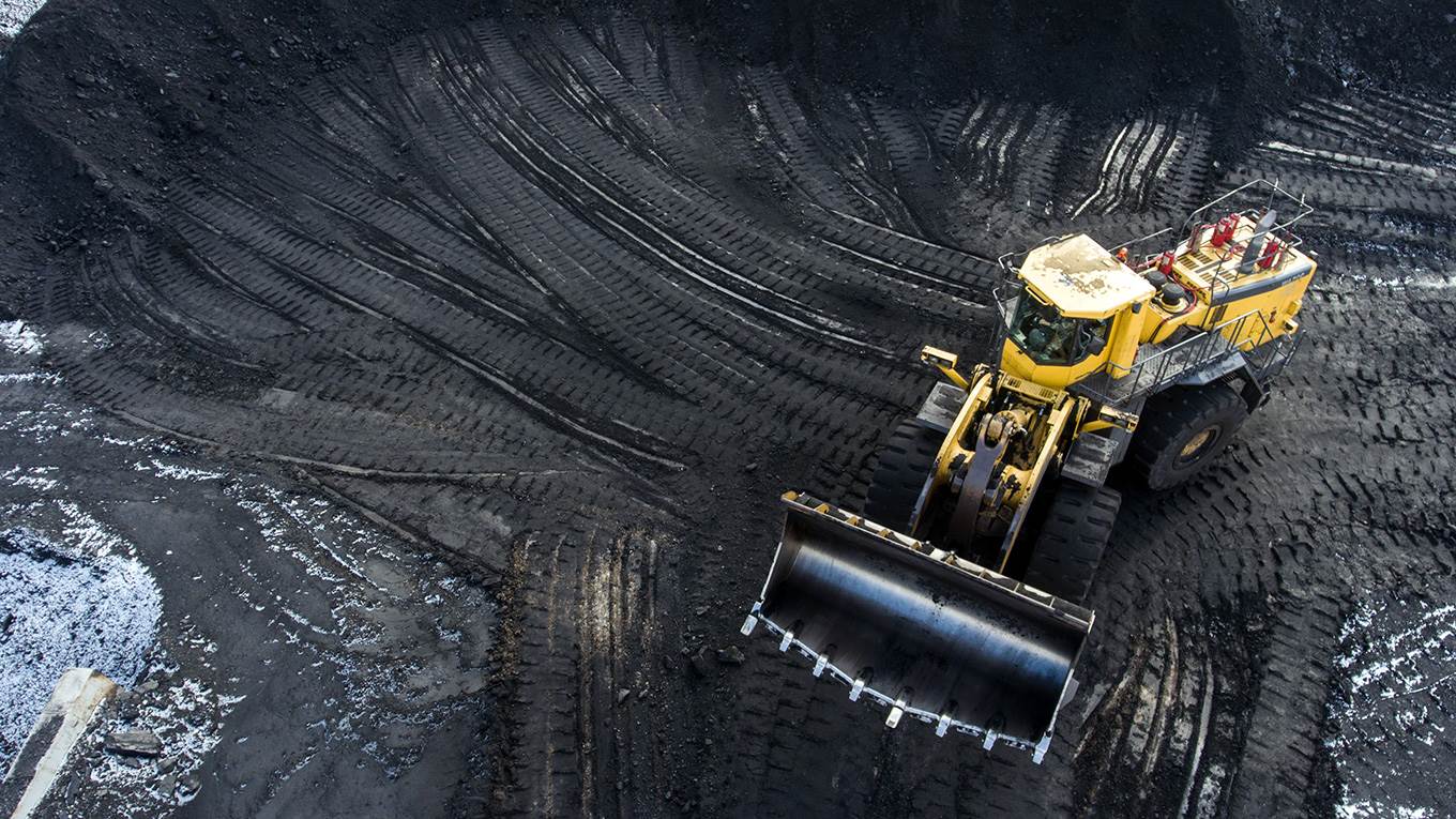 A mining excavator