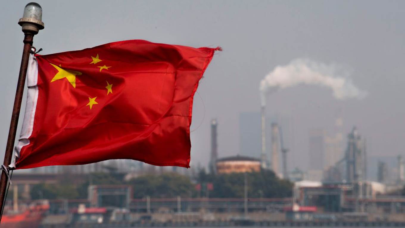 chinese flag oil refinery