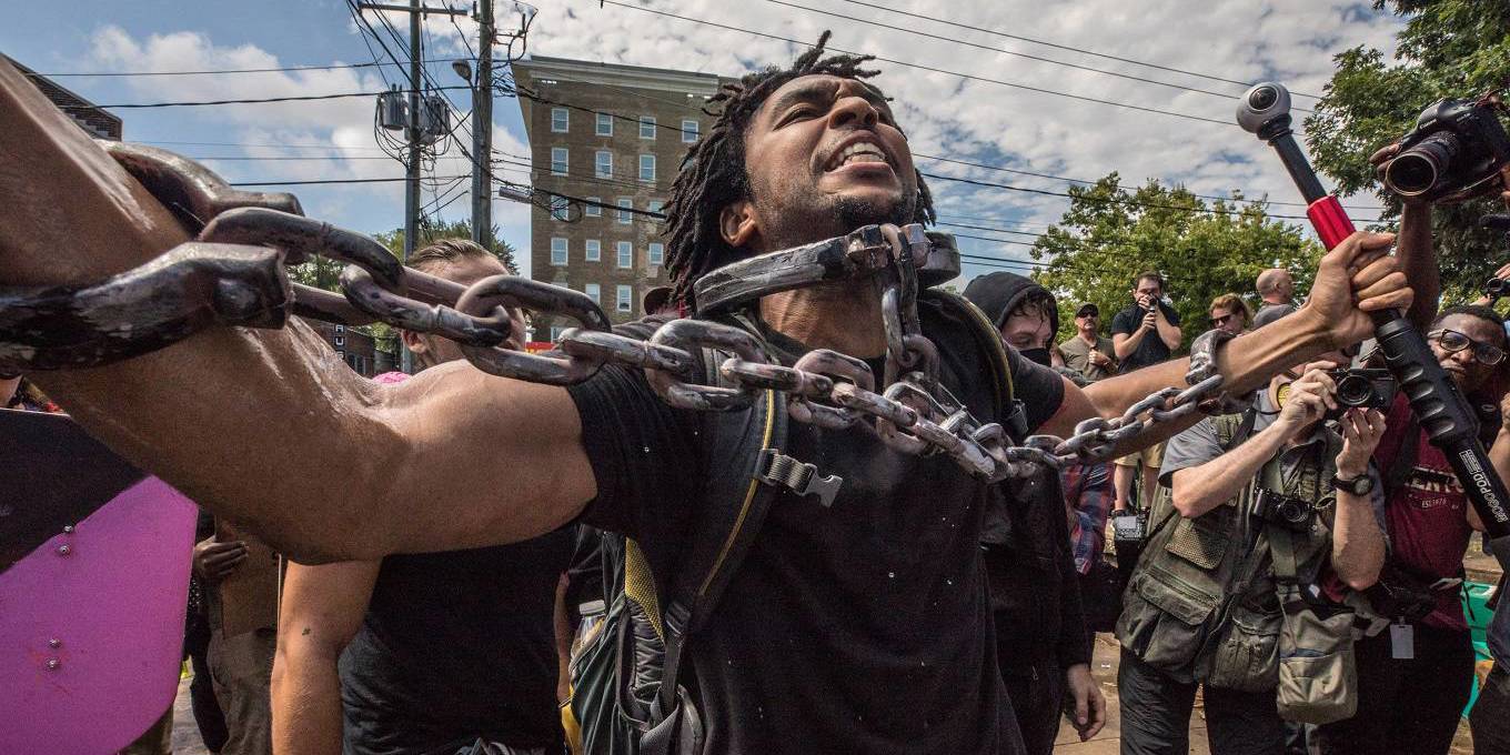 Black Lives Matter counter protestors at the Unite the Right rally
