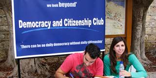 Two students encourage others to join 'Democracy and Citizenship Club' 