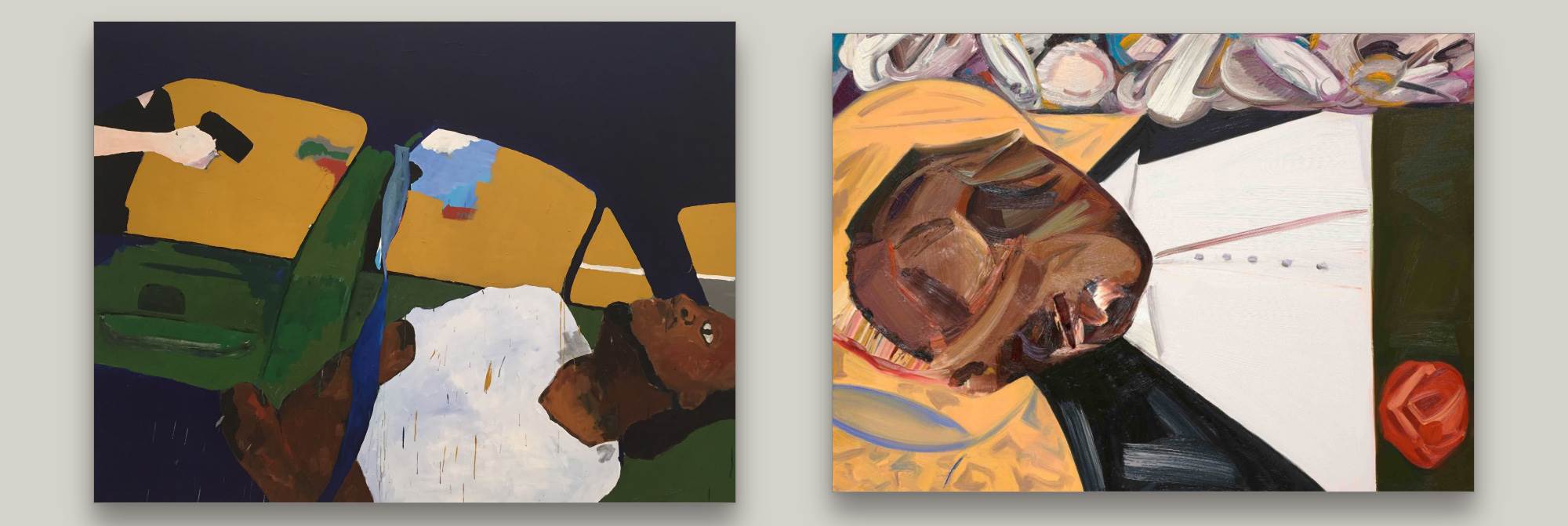Henry Taylor, "The Times Thay Aint a Changing Fast Enough!" and Dana Schutz, "Open Casket"