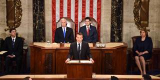 Emmanuel Macron speaks to joint session of the US Congress