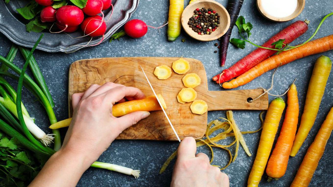 cutting vegetables