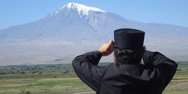 Armenian priest ararat mountain