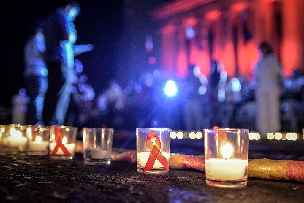 Aids candle lit memorial Manila