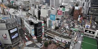 Aerial view of the Shibuya ward