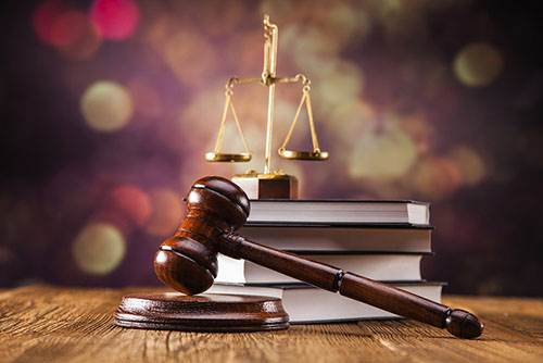 Gavel and scales of justice