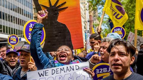 Minimum wage protest in New York