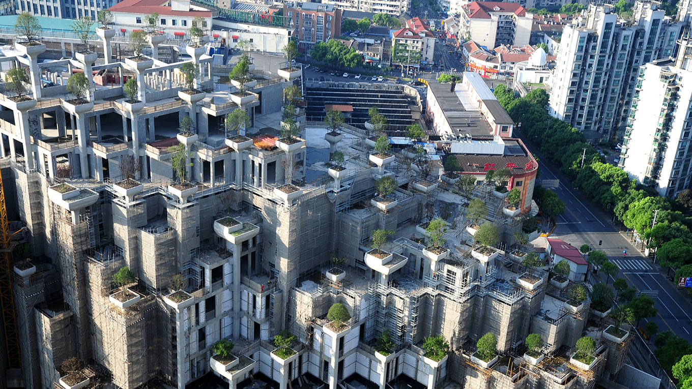 Aerial view of the building dubbed as the Hanging Gardens of Babylon