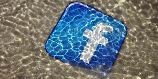 Facebook logo beach