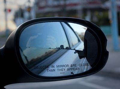 Car side mirror broken