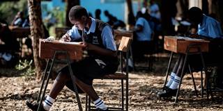 Students of St Dominic Bukna Secondary school take their English test