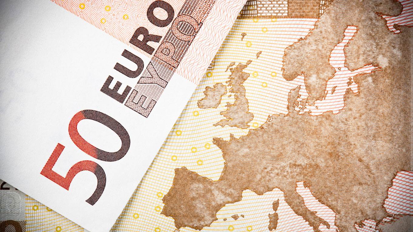 european map of euro banknote