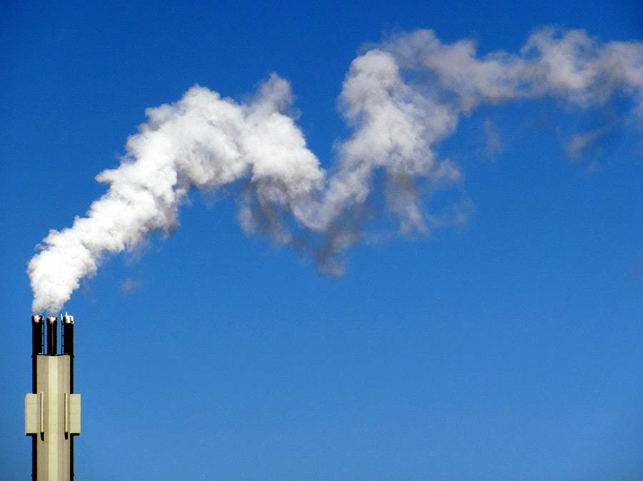 Chimney emitting smoke