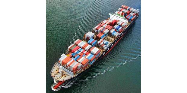 Ship with containers