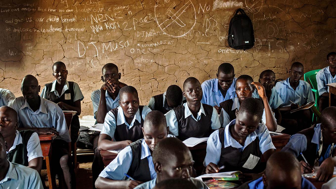 South Sudan school children