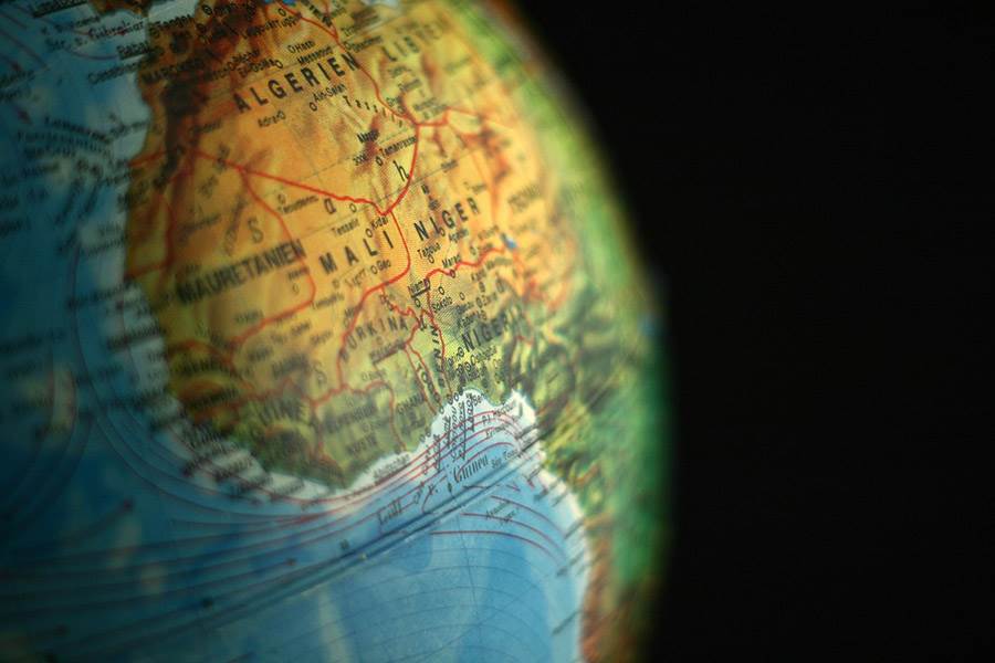 Globe facing Africa