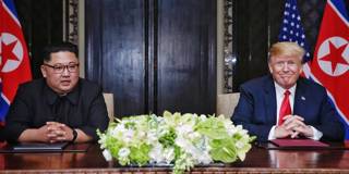 North Korean leader Kim Jong-un with U.S. President Donald Trump