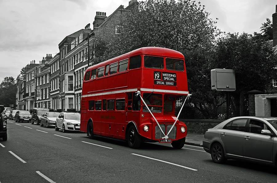 Double-decker bus in London, Great Britain