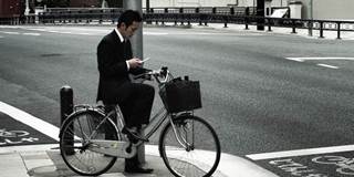 business man on bike