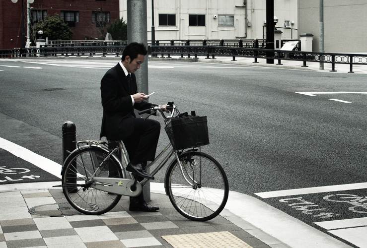 business man on bike