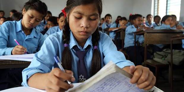 Girl student Nepal classroom education