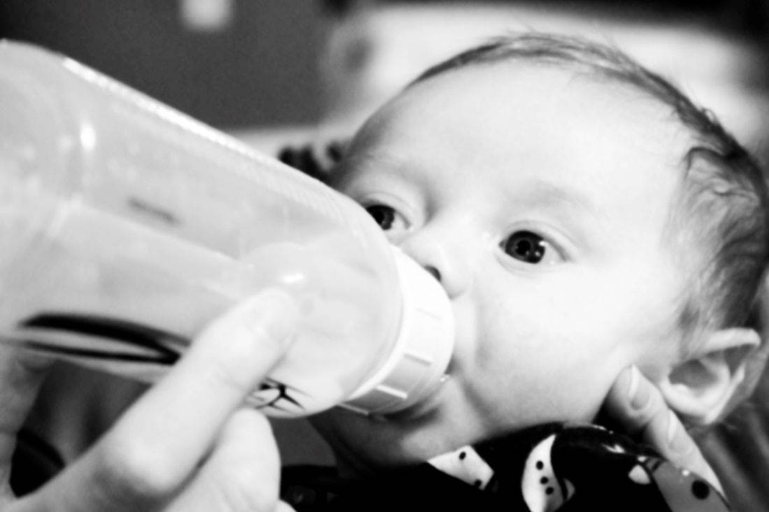 Baby with bottle