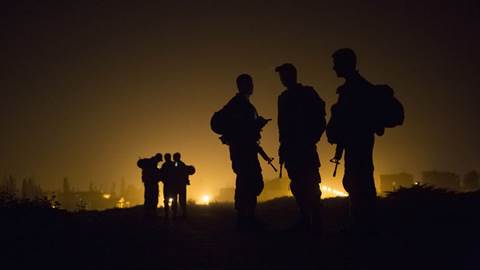 Israeli soldiers at night