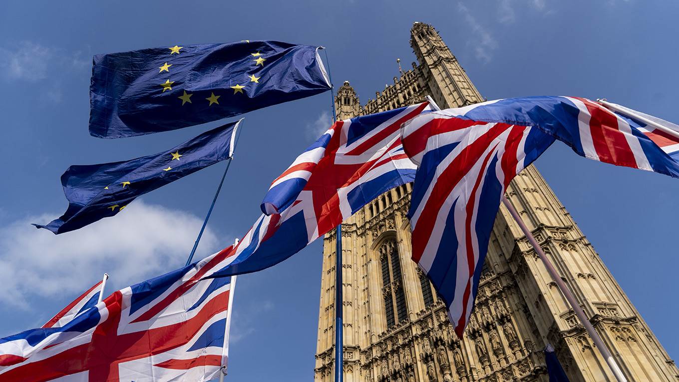 patten101_ NIKLAS HALLENAFPGetty Images_flags westminster brexit