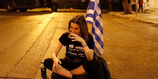 Greece woman on street
