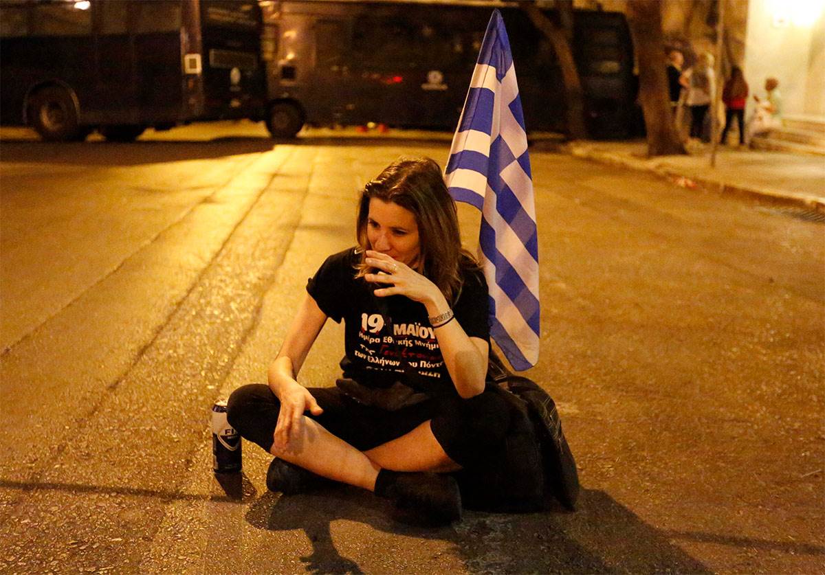 Greece woman on street