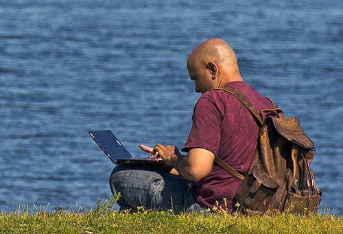 surfing the web