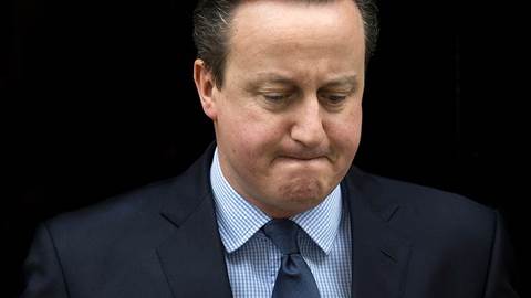 David Cameron frowning
