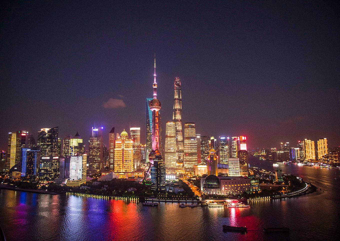 shanghai skyline night