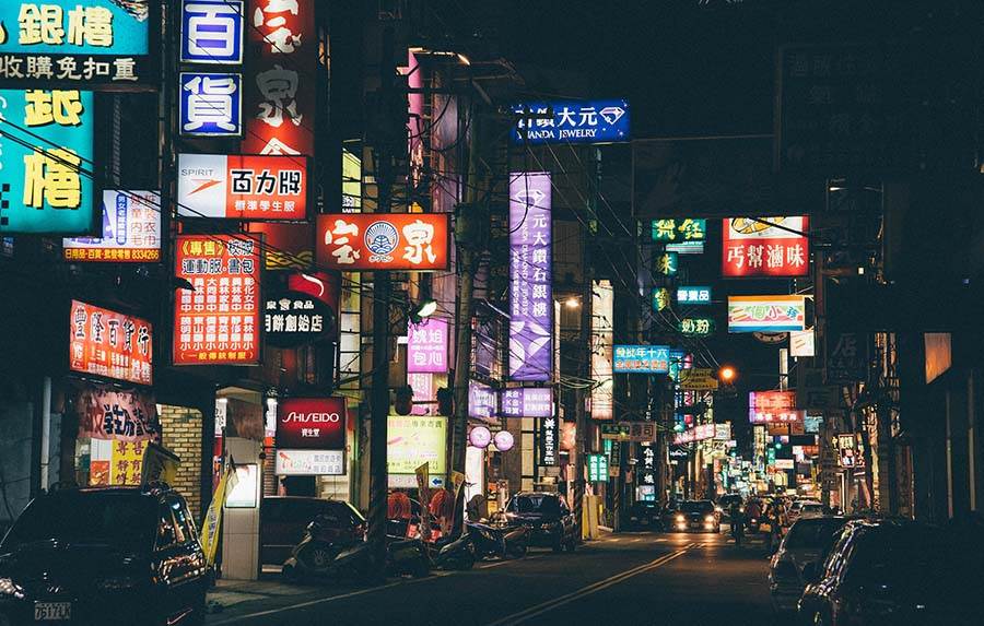 Urban street in city in China.