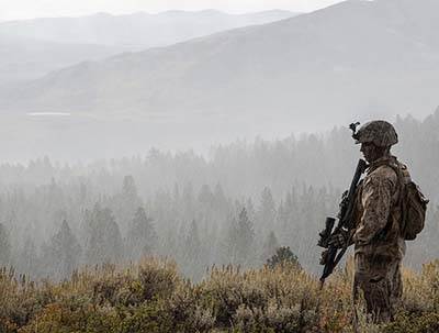 Soldier fog mountains