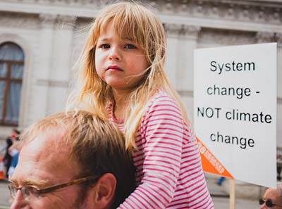 Girl climate change protest UK