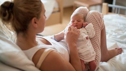 Mother with her newborn baby