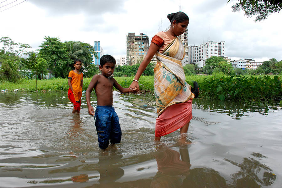 Flood water in Sylhet City