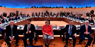 Donald Trump,  Xi Jinping and  Angela Merkel