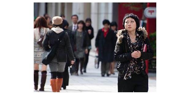 japanese woman sidewalk